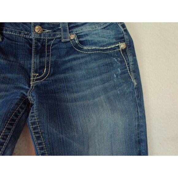 Miss Me Womens Boot Cut Denim Jeans Distresse Style JE8000BX Embellished Size 29 - Picture 15 of 16